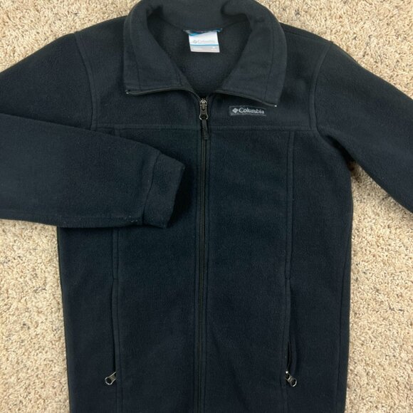 Columbia Boys Dark Green Full Zip Long Sleeve Fleece Jacket Size Medium w Logo - Picture 1 of 7